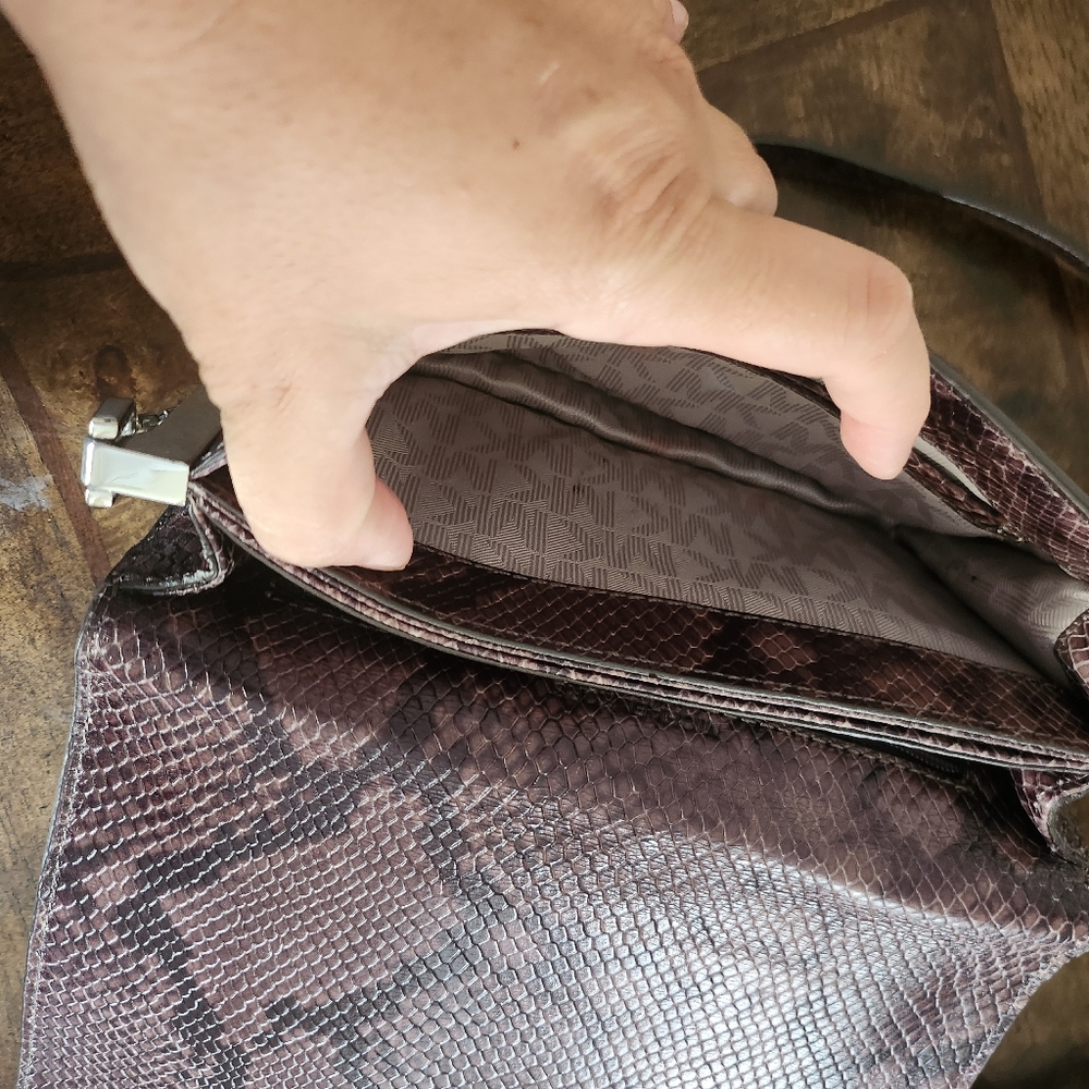 Michael Kors Brinkley Python Embossed Leather Cro… - image 6